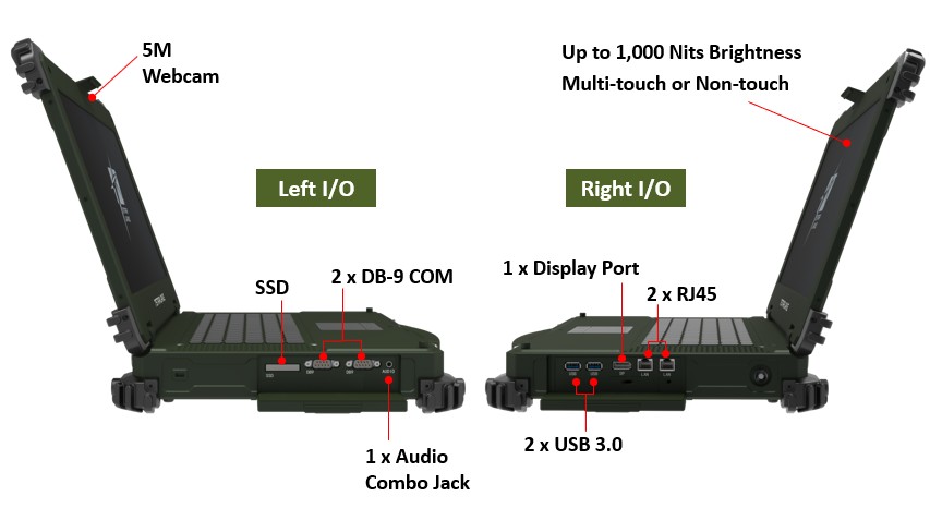X7-Rugged Laptop Rich Ports